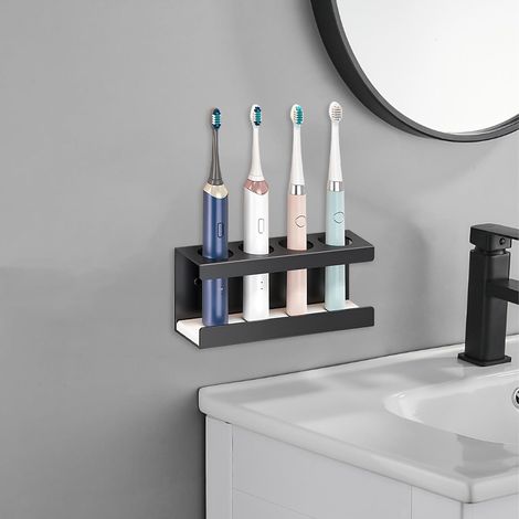 Support Brosse a Dent Electrique Gain de Place, Porte Brosse à Dents avec Une Forte Capacité de Charge, Porte Brosse à Dents Mural pour Salle de Bain (1/5)