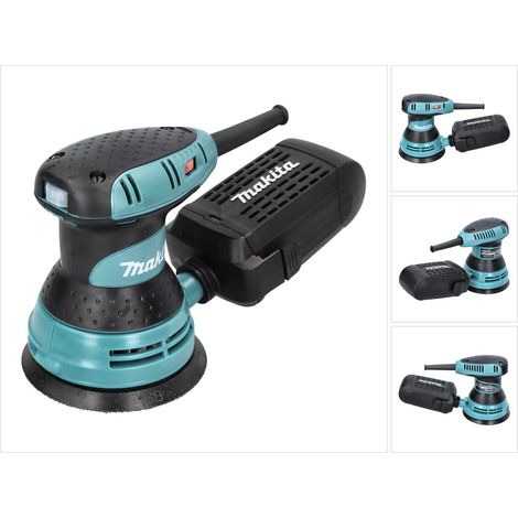 Makita – Ponceuse excentrique 125 mm 300 W – Vitesse sélectionnable 4000-12000/min – Interrupteur anti-poussière – Pour bois dur