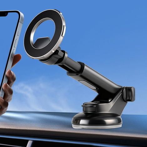 Support téléphone voiture 3 en 1 avec fixation pare-brise ventilation tableau de bord, support smartphone rotatif 360° multifonction (1/4)