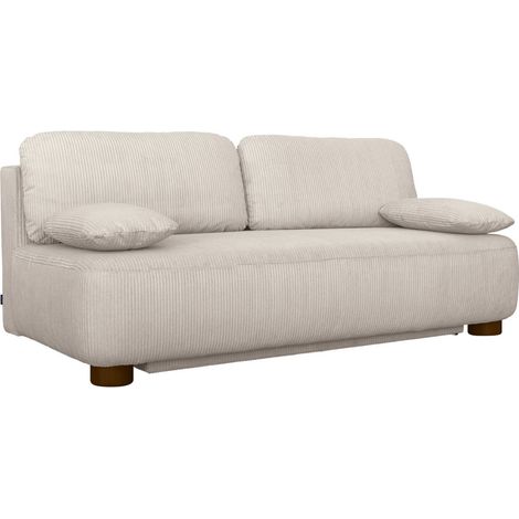 sweeek - 3-Sitzer Schlafsofa mit Cordbezug, Cord, Greige