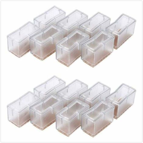 Set of 8 rectangular silicone furniture feet – Non-slip for floors – Easy installation without glue – Dimensions: 2.4 x 4.5 x 3.1 cm--DTEKGAZ