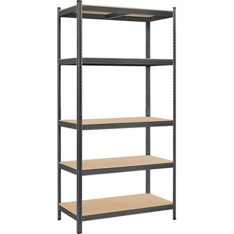 Songmics – Rayonnage étagère 5 niveaux 50 x 100 x 200 cm – Charge 875 kg – Planches réglables – Structure en acier antirouille (1/5)
