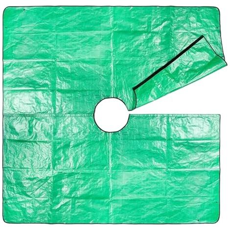 [JAMAIS UTILISÉ]Bâche de protection pour arbustes de jardin - 200 x 200 cm - Fermeture facile - Avec 4 boucles d'angle - Pour collection de feuilles (1/5)