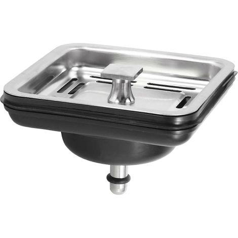 Bouchon de vidange carré en acier inoxydable pour évier de cuisine, crépine en maille, goulotte d'évacuation. (1/5)