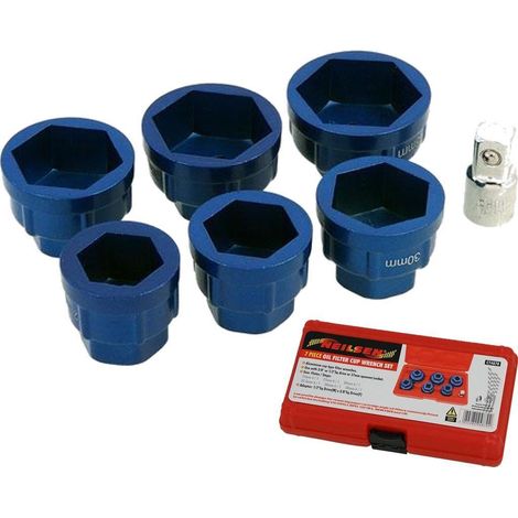 Neilsen Oil Filter Cap Removal Remover Wrench Tool Socket Set 7pc 24mm - 38mm (1/2)