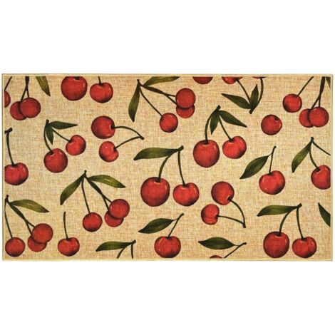 Tapis d'Entrée Motif Cerises Rouges - Antidérapant Extérieur/Intérieur - Tapis Bienvenue (1/5)