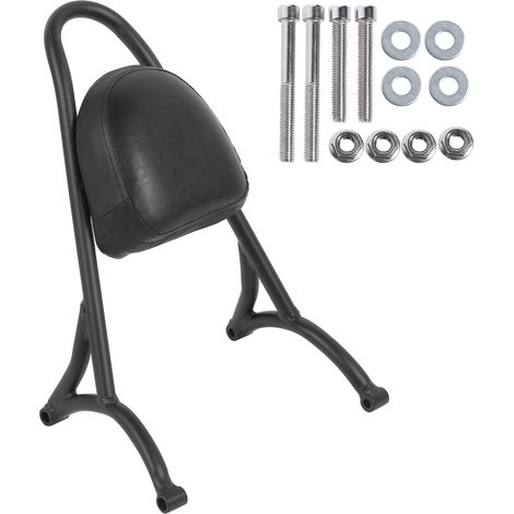 Ensemble de dossier de passager de moto, vis, écrou, joint avec coussin arrière, conception ergonomique (noir)