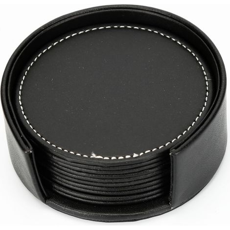 Dessous de verre double face en cuir - Dessous de verre - Set de table en cuir - Set de table minimaliste résistant à la chaleur - Dessous de verre - Fournitures de bureau - Lot de dessous de verre en (1/5)