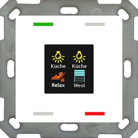 KNX BOUTON SMART 55 QUADRUPLE AVEC ÉCRAN COULEUR, BLANC PUR BRILLANT, MDT BE-TAS5504.01