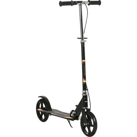 Trottinette pour enfants de 7 à 14 ans avec guidon réglable en hauteur (3 positions). Dimensions : 86 x 35 x 93/98/103 cm. Couleur : Noir. (1/5)
