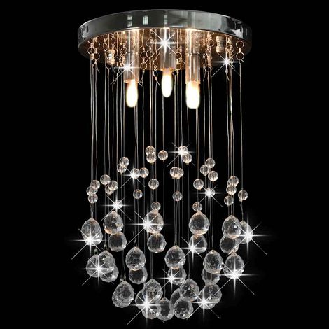 Plafonnier avec perles de cristal Argenté Sphère 3 ampoules G9 (1/4)