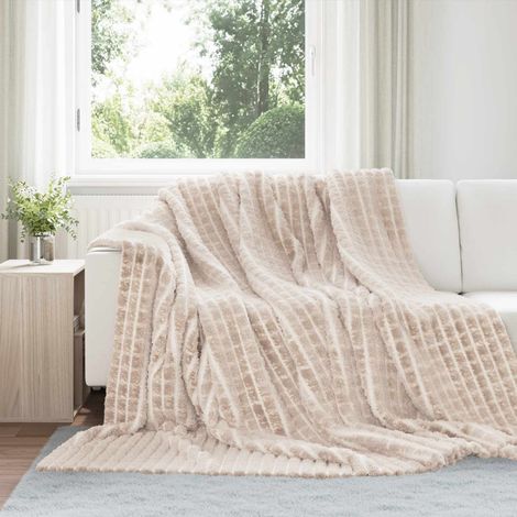 Wohndecken 6 pcs Beige 240 x 220 cm Fleece
