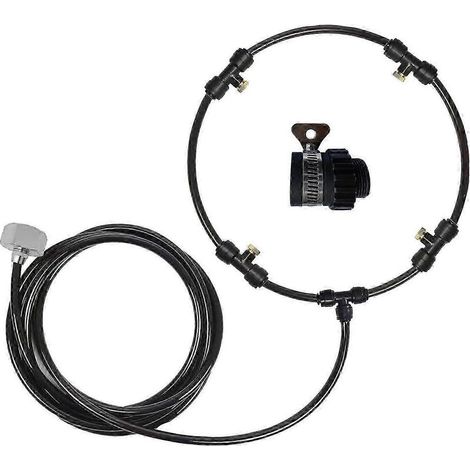 Sistema di nebulizzazione con ventilatore e tubo da 300 cm per rinfrescare giardino, terrazza, patio e spazi esterni – Adattatore in ottone da 22 pollici (1/4)