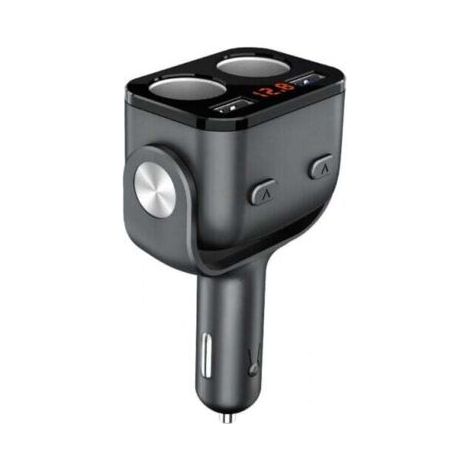 1pc Double Prise Allume Cigare, Voltmètre Interrupteur Chargeur de Voiture pour Téléphone Portable Tablette GPS