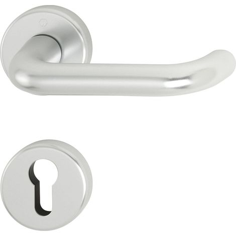 Poignée de Paris avec rosace PZ Cylindre profilé, argent anodisé, 3280538