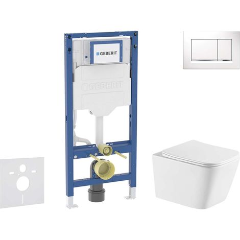 Geberit Duofix - Set de bâti-support, cuvette Arkas I et abattant softclose, plaque de déclenchement Sigma20, blanc/chrome SANI11CA31141