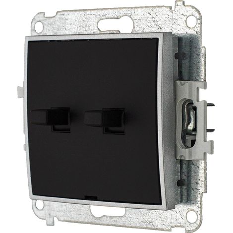 rahmenloses Doppelmodul USA Karlik Mini matt schwarz/silber (1/3)