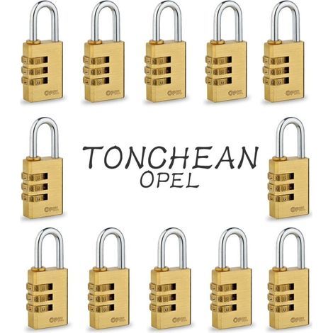 Cadenas Code 3 Chiffres (Lot de 12) - 5.1×2.1 cm - Cadenas Exterieur/Interieur de Sécurité Résistant et Imperméable Cadenas Casier de Gym et d’Ecole, Clôture et Portails (1/5)