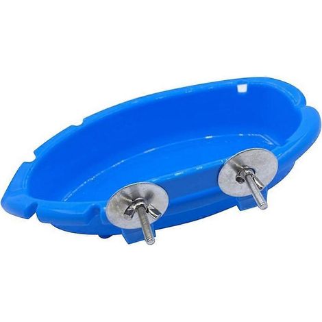 Abreuvoir pour perroquets, bain d'oiseaux pour cage, gamelle d'eau et de nourriture pour oiseaux (bleu) (1/5)