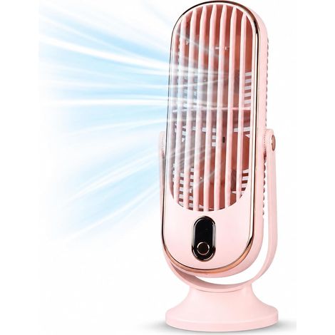 Bureau Torenventilator - rosa - 5 Snelheden - Ultra Stil 22dB - USB Voeding - Turbo Luchtstroom - Afneembare Bladen - Draagbaar (1/5)