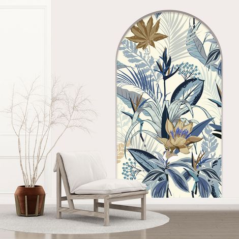 Stickers Trompe l'oeil Arche - Voute - Fleurs - 60 x 105 cm (1/5)