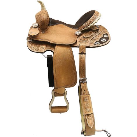 16", chestnut rosso: Ledersattel Triple S Westernsattel mit Sattelgurt