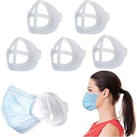 Lot De 5 Supports De Masque,Améliorer 3d En Silicone Support De Protection Pour Rouge à LèVres, ProtéGez Le Maquillage, AméLiorez L'Espace Respiratoire Aide à Favoriser Une Respiration Douce (1/5)