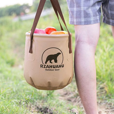 Seau pliable de 18l/25l, conteneur de bassin d'eau pliable en PVC pour l'extérieur, pour Camping, randonnée, pêche, jardinage, lavage de voiture (1/5)