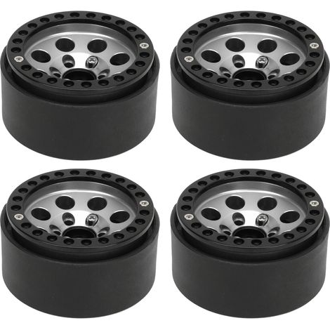 Satz mit 4 RC 1,9-Zoll-Aluminiumfelgen, stabile Radnaben für Axial SCX10 II III, silber (1/5)