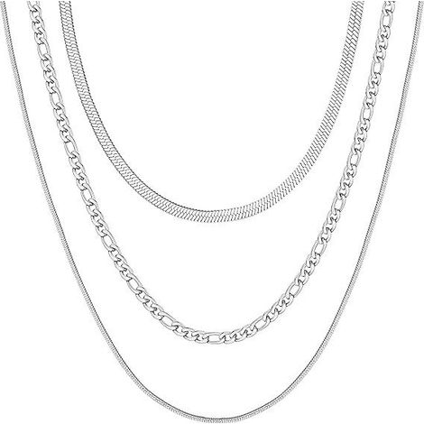 Colliers à breloques pour femmes, ensemble de 3 pièces ajustables, style choker, chaîne en acier inoxydable et argent, cadeau sublime pour la Saint-Valentin, destiné à elle (1/4)