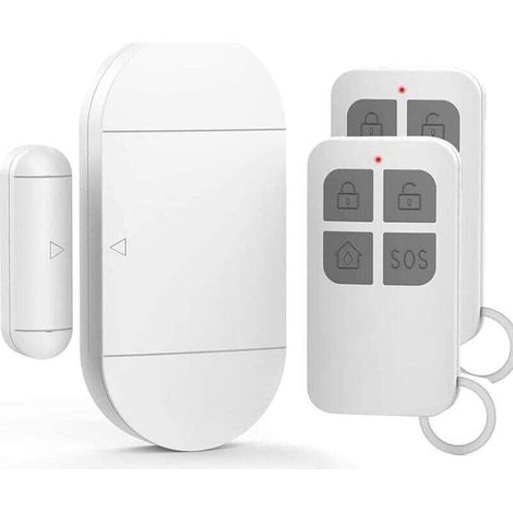 Allarme per porte, rilevatore di apertura porte con potente sirena da 130 dB, allarme magnetico wireless per porte, finestre e armadi, casa, ufficio - Crezuo