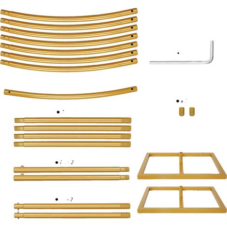 Support d'Arche de Mariage, Design Métallique Élégant, Assemblage Facile, Or, 2.1m×2.4m (1/2)