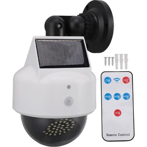 Solar Fadmy Fake Camera Security Outdoor Powered Simulated Surveillance Cameras with Flashing Red LED Light for Indoor Use (1/5)