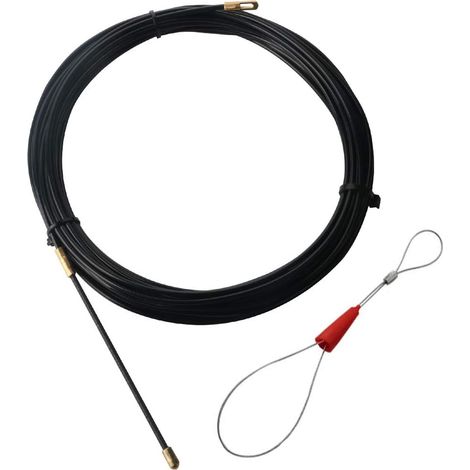 Nylon wire puller with flexible guide head and removable pulling eyeleL=10 m (1/4)