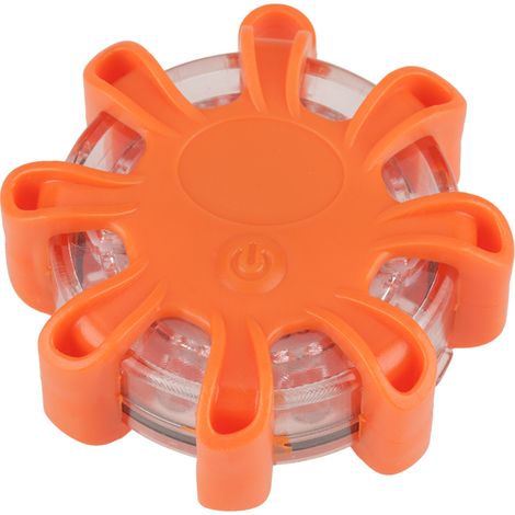 Ortviai Lampe d'urgence routière multifonction 8 LED orange avec base magnétique – compacte et résistante (1/5)