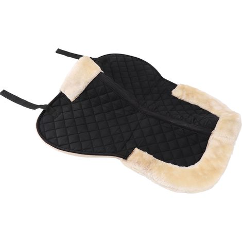 Tapis de selle anglais demi-selle en polyester imitation laine, absorbant les chocs, antidérapant et respirant pour cheval (1/5)