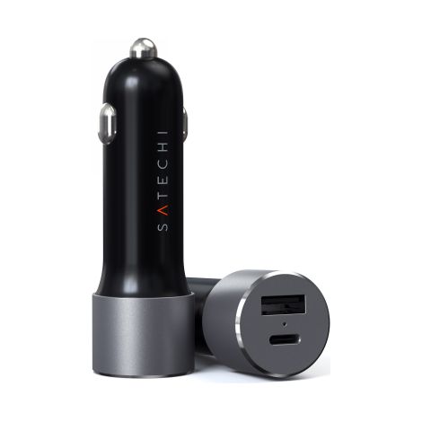 Caricabatterie da auto Satechi 72W - USB-C 60W PD, USB-A (Grigio siderale) (1/2)