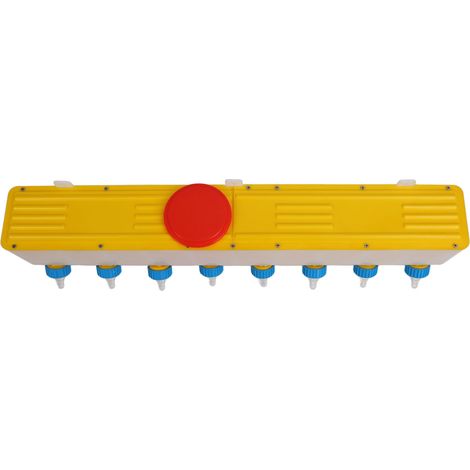 Distributeur d'allaitement en silicone pour agneaux, 10L, avec 8 tétines, fixation murale, seau d'alimentation pour bétail, allaitement animal. (1/5)