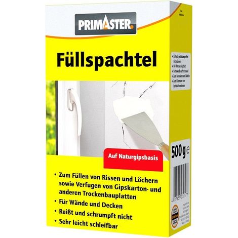 Primaster Füllspachtel 500g auf Naturgipsbasis Füllen, Glätten, Kleben Innen