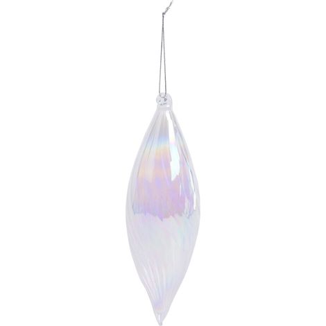 Pendente per albero di Natale, in vetro, a forma di Goccia, iridescente, da 21 cm -Confezione da 1 pezzo (1/2)