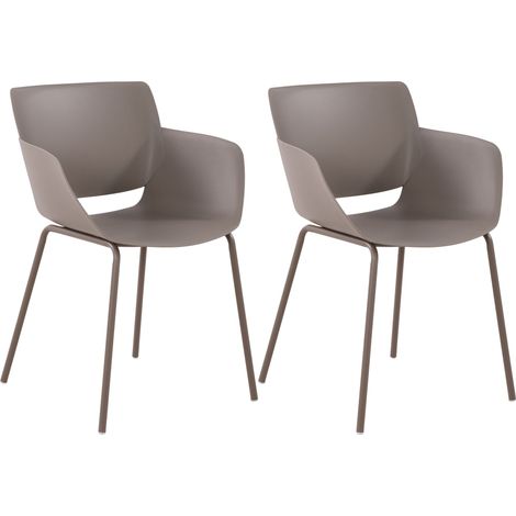Lot de 2 chaises de jardin Alpena Taupe (1/5)