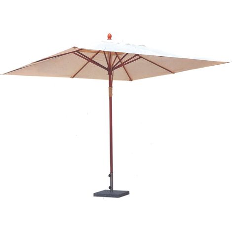 Ombrellone da Giardino 2x3 m Palo Ø48 mm in Legno Tropicale Becker Ecrù (1/2)