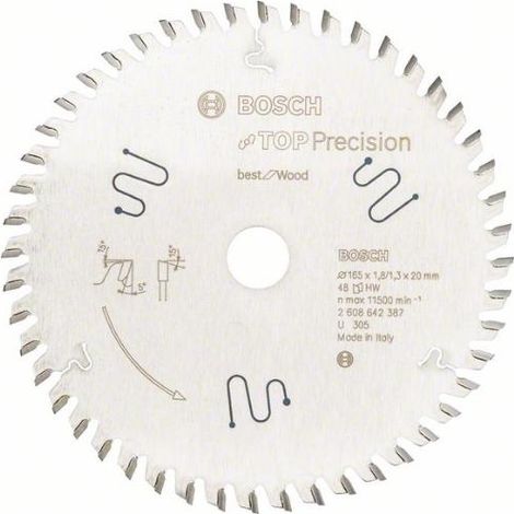 La Lama Per Sega Circulaire.Top Pre Mm165X1,8X20Mm Z56 Tf-Bosch