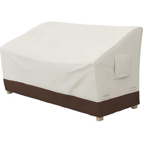 Housse de protection mobilier de jardin étanche 158 x 83 x 45/81 cm – Tissu Oxford haute densité 600D beige – 4 attaches pour maintien optimal (1/5)