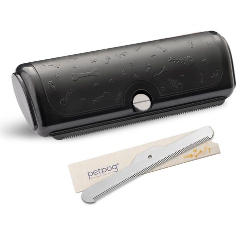 Brosse Chien sous-Poil Anti-Mue, Kit 2 Lames, Noir (1/5)