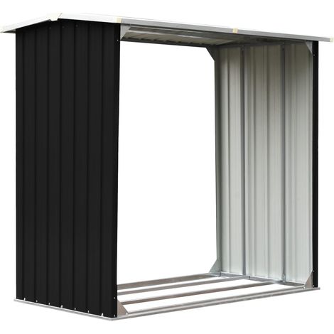 Caseta de jardín para leña acero galvanizado gris 172x91x154 cm vidaXL (1/7)