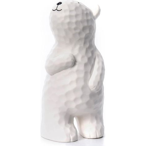 Ours polaire statue blanche décoration minimaliste pour salon chambre et bureau art contemporain (1/5)