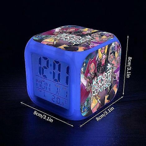 Réveil numérique coloré pour chambres d'enfants, design style anime, le cadeau idéal pour les étudiants et les fans de K-pop S4 (1/5)