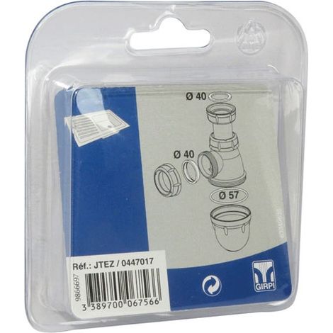 Girpi – Kit de 3 joints siphon évier diamètre 40 mm et 57 mm – Joint conique et plat – Pour installation étanche – Compatible avec siphons standards (1/3)