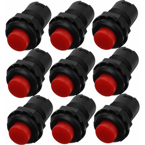 12 boutons-poussoirs plastique momentané, pour panneau/atelier (1/5)